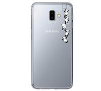 Yoowei Clear Case for Samsung Galaxy J6 2018, Ultra Thin Crystal Clear Soft TPU Silicone Case with Stylish Cute Pattern Protective Cover for Samsung J6 2018 - Panda