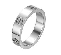 Yoowish Rings for Women Men, Non Tarnish Stainless Steel Cross Jesus Design Silver Band Ring, Waterproof Hypoallergenic Everyday Promise Rings for Travel Wedding (Silver, Size N)