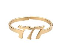Yoowish Rings for Women Size P，Angel Number Nontarnish Band Ring | Hypoallergenic 9 Styles Stainless Steel Gold Plated Numeral Stackable Finger Rings Spiritual Lucky Jewelry Birthday Gift