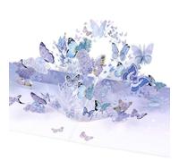 YooxArmor 3D Pop Up Purple Butterfly Birthday Card for Women with Envelope,Handmade Floral Greeting Card for Valentine's Day,Anniversary,Mother's Day,Thank You Gift for Her Mum Wife Girlfriend