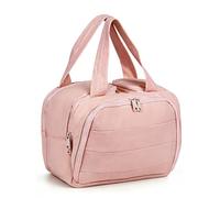YooxArmor Large Capacity Travel Makeup Bag with Multiple Pockets,Waterproof Toiletry Bag for Women,Portable Cosmetic Wash Bag with 2 Full Open Upright Compartments,Deep Pink