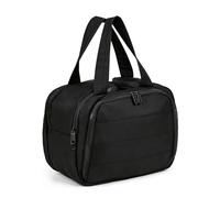 YooxArmor Large Capacity Travel Makeup Bag with Multiple Pockets,Waterproof Toiletry Bag for Women,Portable Cosmetic Wash Bag with 2 Full Open Upright Compartments,Black
