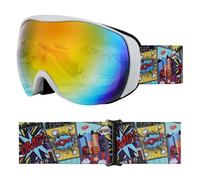 YOOXARMOR OTG Kids Ski Goggles,Anti fog Skiing Snowboard Goggles with Double Lenses for Children 6-14 Years,100% UV 400 Protection for Boys Girls,Helmet Compatible