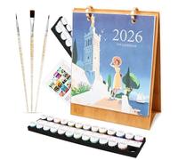 Yooyan 2026 Calendar Paint by Numbers, Wall Calendar 2026 Digital Calendar, DIY Acrylic Painting by Numbers Kits, 12 Months Annual Calendar Family Calendar, Drawing Calendar for Gift, Home Decoration
