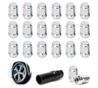 Yooyan 20pcs Wheel Nuts M12 x 1.5, 19mm Hex Alloy Wheel Nuts For Ford, Chrysler, Toyota, Hyundai, Kia, Honda, Mazda (Silver)