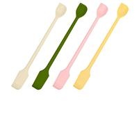 Yooyan 4er Set Mini Silicone Spade - Double Head Scraper Ideal for Small containers and Hard to Reach Places, for jam Glasses & Creams (Approx. 18 cm)
