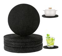 Yooyan 6 Pieces Large Felt Substitute for Pots, Glasses, Vases and Bowls - Table Protector Table Substitute Protective Mat made of Robust Felt (Round Ø 20cm/ Anthracite)