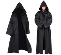 Yooyan Cape with Hood, Black Cape for Adults, Coat for Halloween, Christmas, Carnival Costume, Vampire Cosplay Cape Costume, Hooded Cape Costumes, Tunic Hooded Uniform