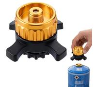 Yooyan Gas Cartridge Adapter for EN417 Screw Valve, Brass & Alloy Quick Release for Camping Stoves, Hiking & Motorhome, Bayonet to Thread Conversion