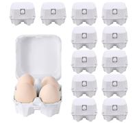 Yooyan Pack of 12 Egg Cartons, Egg Box, 4 Cardboard with Lid, Biodegradable Egg Boxes for Eggs, Made of Recycled Material, Space-Saving, Stackable Egg Tray, Sustainable, Simple Storage