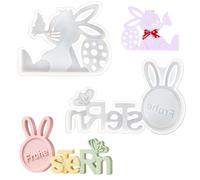 Yooyan Pack of 2 silicone moulds, Easter moulds, silicone moulds, bunny, Easter bunny, silicone mould, candle holder, silicone spring 3D Easter eggs, casting moulds, candle moulds, silicone butterfly