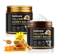 Yooyan Pack of 2 Whipped Beef Tallow Cream 120 g, Tallow Honey Balm, 100% Grass-Fed Beef Tallow & Honey, Deep Hydration & Care for Face & Body, Unscented for All Skin Types