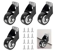 Yooyan Pack of 4 Gate Rollers, Heavy Duty Gate Wheels for Anti-Drop Door Floor Jockey Wheel, Adjustable Non-Slip Jockey Wheel, Side Mounted Castors with 12 Screws, for Heavy Gates, Garden Gates and