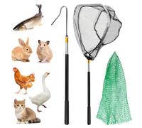 Yooyan Pack of 5 Poultry Landing Net, Stretchable Poultry Net with Leg Hooks, 2 Telescopic Net, for Ducks, Geese, Turkeys, Cats, Fish