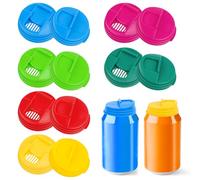 Yooyan Pack of 6 Soda and Drinks Can Lids, Leak-proof Drink Can Lid Cover, Can Stopper, Drink Cans, Plastic Can Lid, for Beer, Drinks, Dust and Dirt Away