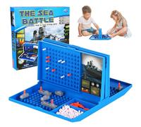 Yooyan Sea Battle Ship Board Game, Battleship Classic, Sink the Ships Board Game, 2 Player Strategy Board Game, Strategy Board Game Sea Battle Toy for Children Aged 4 and up (Blue)