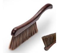 Yooyan Sofa Brush, Bed Brush, Broom Cleaning Tool, Soft Bristle Brush, Natural Solid Wood Handle, Dust Brush, Hand Brush for Counter, Bed, Sofa, Car, Fireplace, Clothes, Furniture, Sheets (Brown)