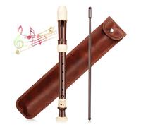 Yooyan Soprano Recorder 8 Hole, Flute for Beginners, German Key C, Flute Made of ABS Resin with Cleaning Rod, Fingering Chart, Storage Bag for Beginners, Children, Adults (Brown)