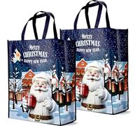 YOOYEH 50x40cm Christmas Tote Bag, Extra Large Reusable Grocery Bag with Handle, Present Bag, Shopping Bag for Holiday Xmas Event Party for Xmas Gift Delivering Shopping