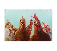 Yooyu Chicken for Dinner Poster Print Animals Decorative Canvas Painting Modern Wall Art Picture for Living Room Home Decor 70x90cm(28x35in) with frame