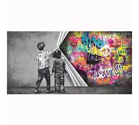 Yooyu Colourful Canvas Wall Art Decorative Paintings Graffiti Art POP Street Wall Art Modern Posters and Print Picture Room Home Decor 70x140cm(28x55in) Frameless