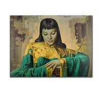 Yooyu Tretchikoff Lady From Orient Reproduction Canvas Paintings Posters Prints Wall Art Pictures for Living Room Decoration 50x70cm(20x28in) No Frame