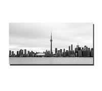 Yooyu Wall Art Canvas Black And White Toronto Skyline Vintage Posters And Prints Realist Landscape Pictures For Living Room 70x140cm Frameless