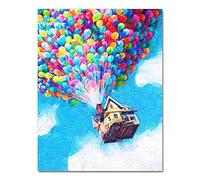 Yooyu Wall Art Canvas Painting Balloon House UP Movie Print Pixar Poster Adventure Travel Posters Nursery Kids Room Decor 80x120cm(31x47in) with frame
