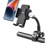 YOOZ Stroller Buggy Phone Holder, Flexible Phone Mount for Bicycle Pram Scooter Exercise Bike Treadmill, Tube Pole Handlebar Clamp Compatible with iPhone 16 Pro Max, 15 14 13 Mini, All Smartphone