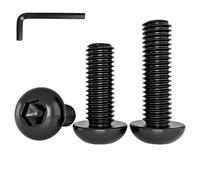 YOOZIYA 10 pcs M6x55mm Button Head Socket Cap Bolts,Black Hex Socket Cap Machine Screws,Allen Socket Bolts A2 304 Stainless Steel Fully Threaded with Allen Key