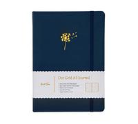 Yop & Tom A5 Dot Grid Journal - Dandelion - With Hardback Vegan Leather Cover and Extra Thick (160 GSM) Paper - Midnight Blue