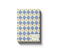 Yop & Tom Luxe Pattern Notebook - A5 lined softcover journal with intricate floral pattern and gold foil details - Blue