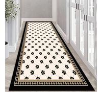 Yopappol Black Bordered Carpet Runner Rugs for Hallway Long 1m 1.5m 2m 2.5m 3m 3.5m 4m 4.5m 5m 6m Modern Hall Runner Narrow Rug with Rubber Backing(60×350cm/2ft×11.5ft)