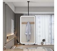 Yopappol Ceiling Mounted Hanging Mirror, LED Illuminated Bathroom Mirrors Wall Mounted Rectangle Vanity Shaving Mirror with 3 Colors Dimmable 40x60cm 40x70cm(40cmx60cm)