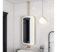 Yopappol LED Vanity Mirror with Lights - 40x60cm 50x70cm, Ceiling Hanging Rod Decor Suspended Mirrors, Wall Mounted Modern Rectangular Mirror with Touch Sensor(40cmx70cm)