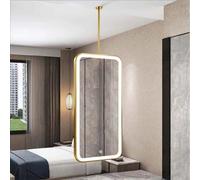 Yopappol Modern Metal Frame Ceiling Hanging Mirror for Home or Hotel LED Bathroom Wall Mirror, Illuminated Wall Mounted Vanity Makeup Mirrors(40cmx60cm)