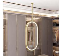 Yopappol Oval Hanging Mirrors with Metal Frame and Boom, Modern Vanity Wall Mirror Decor for Entryway Hangs, Bathroom, Living Room, Gold LED Dressing Room Mirror(40cmx70cm)