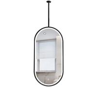 Yopappol Oval Mirror For Ceiling Hanging, Floating Bathroom Vanity Mirror with LED Light, Customizable Wall Mirror with Metal Framed, for Home or Hotel(40cmx70cm)