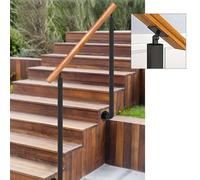 Yopappol Solid Wood Handrail for Outdoor Steps, Angle Adjustable Hand Railings for Stairs, Terraces, Gardens, Outside Railing Safety Wall Mounted Hand Rails(Length 130cm)