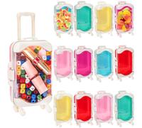 Yopay 12 Pack Mini Suitcase Candy Box, Tiny Gift Packaging Box for Girls Birthday Party, Wedding, Family Vacation, Jewelry, False Eyelashes Storage, 6Color