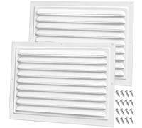 Yopay 2 Pack Wall Soffit Vent, 12"X 8" Metal Shed Vent Cover, Gable Attic Vent for Indoor Outdoor Houses with Screen Mesh, White