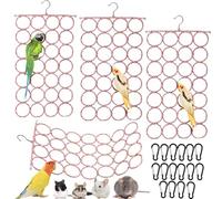 Yopay 4 Pack Parrot Bird Swing Hanging Toys, 71 x 35.5 cm / 28"H x 14"W Rat Climbing Ladder Rope Perch, Net Toy for Cage, Mouse, Parakeets Cockatiels Conures Lovebirds, Multiple Purpose Scarf Hanger