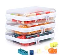 YOPCDJ 3 Pack Clear Hard Shell Zipper Case, White, M, American