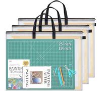 YOPCDJ 3 Pcs 25x19 inches Art Portfolio Case, Storage Chart Art Portfolio Bag with Handle, Zippered Storage Folder for Bulletin Board, Poster, Scrapbook, and Keepsake