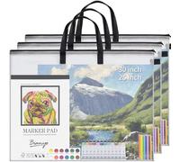 YOPCDJ 30x25 inches Extra-Large Art Portfolio Bag, Portfolio Folder for Artwork with Handle, Zippered Storage Folder for Poster, Scrapbook, Keepsake and Bulletin Board