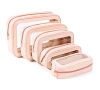 YOPCDJ 5PCS Diaper Bag Organizer Pouch Set, TSA Approved Toiletry Bag，Clear Waterproof TPU Makeup Bag Set Travel Organizer Bags for Women and Kids