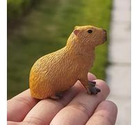 Yopcuvi Capybara Statue Animal Ornament, Capybara Party Birthday Decorations, Hand Painted Model, Plastic Wild Animal Model (Sitting)