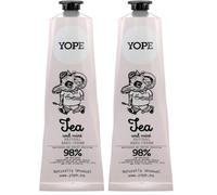 YOPE Natural Hand Cream | Shea Butter | Organic Argan, Coconut and Olive Oils | Vitamin E | Soothes Irritation |Regenerating | Moisturising | 98%, Natural Ingredients | Tea and Mint 100ml (Pack of 2)
