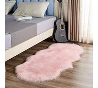 Yopeango Faux Sheepskin Soft Plush Shag Area Rug Super Area Rugs Genuine Sheepskin Rug Soft Natural Bedside,pink-170X70cm