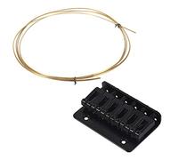Yopeissn 1 Pcs 8FT Acoustic Guitar 2.2mm Guitar Brass Fret Wire & 1 Pcs Black 6 String Fixed Hard Tail Guitar Bridge